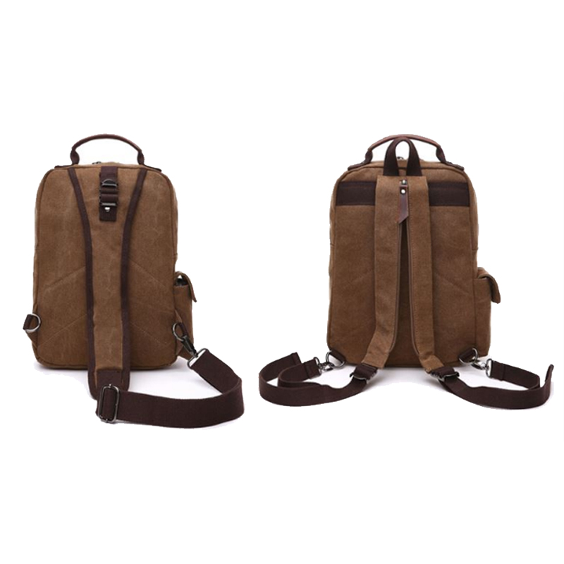 boy Coffee Canvas Backpack for school