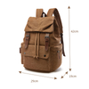 male Khaki Canvas Backpack with zipper