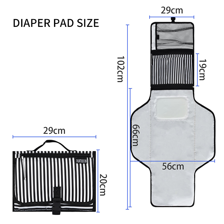 Custom storage bag waterproof foldable baby diaper changing pad