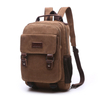 mini Coffee Canvas Backpack with pockets