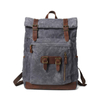 Large capacity durable waxed coated canvas backpack bag 