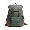 teenager school backpack canvas leather vintage bagpack for men