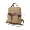 Multifunction canvas genuine leather laptop backpack school bag