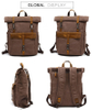 customization durable canvas leather backpack bag for teens