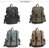 mens canvas leather rucksack travel backpacks vintage bookbag