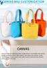 Candy color canvas small tote lunch box bag