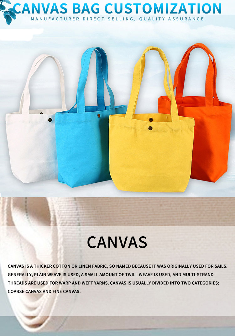 Candy color canvas small tote lunch box bag