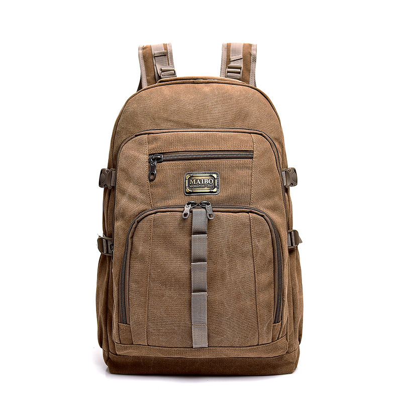 Canvas school laptop backpack durable rucksack notebook bag