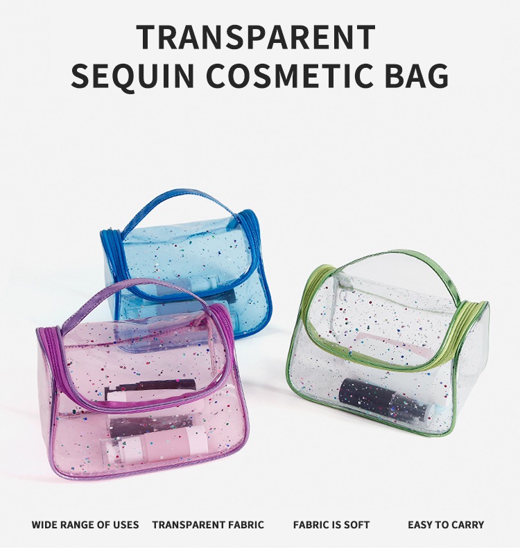 Custom Portable Transparent Wash Travel PVC Cosmetic Bag