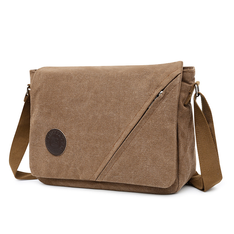  Simple cotton canvas multi-color shoulder crossbody messenger bag
