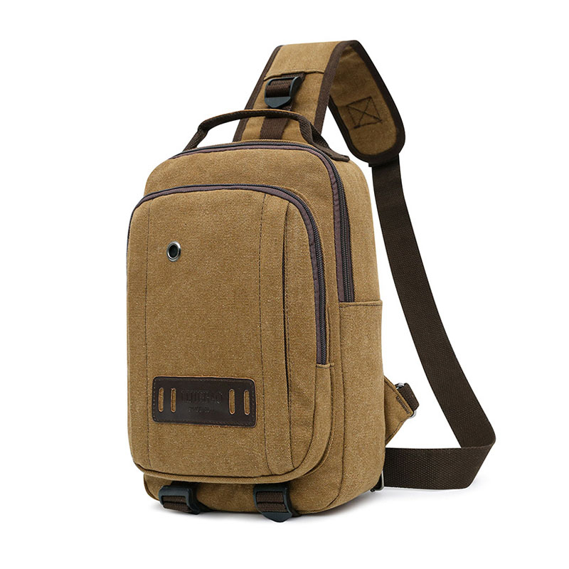 canvas satchel shoulder chest pack male chest bag