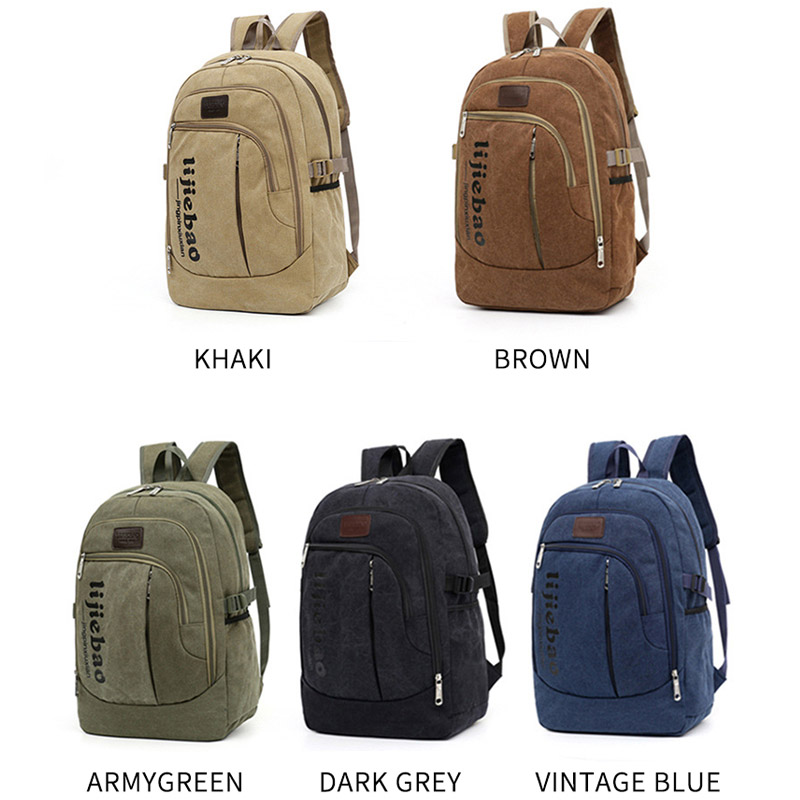 Laptop back pack unisex vintage canvas backpack bag