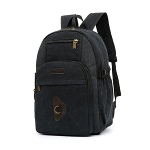 blank canvas backpack bag men retro school bagpack 