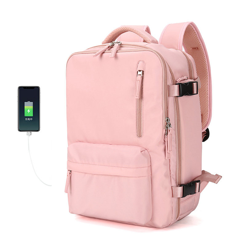 Nylon Multi-pocket Laptop Women Usb Backpack Custom Bag 