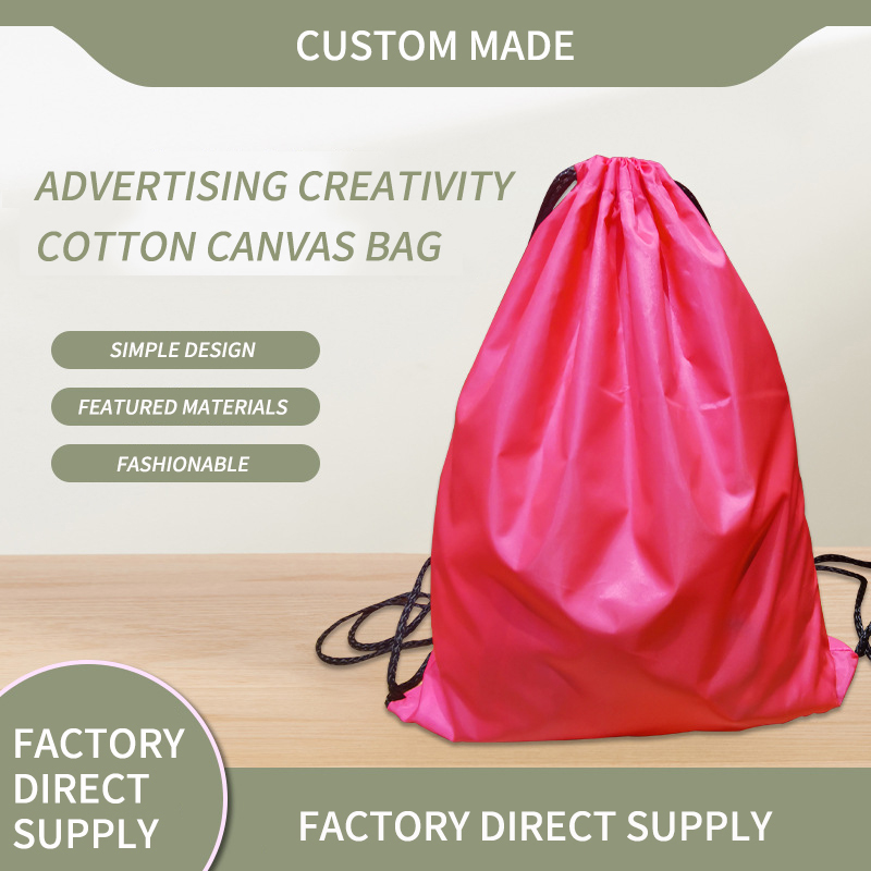 Advertising backpack waterproof polyester drawstring gift custom bag