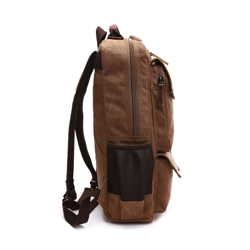 male grey Canvas Backpack with zip