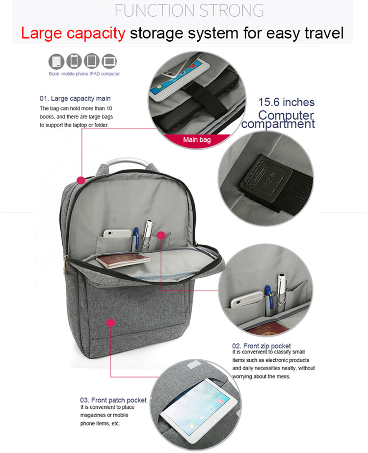 Business travel laptop backpack custom bag for man