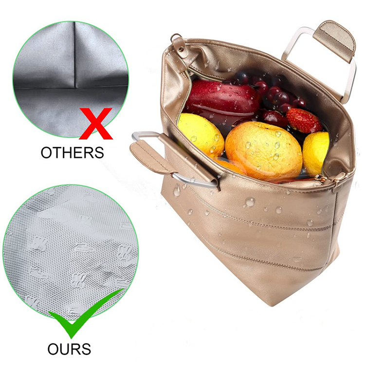 Custom PU leak-proof insulated cooler lunch picnic bag