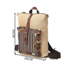 Genuine Leather Outdoor Travel School Backpack Canvas Bag 