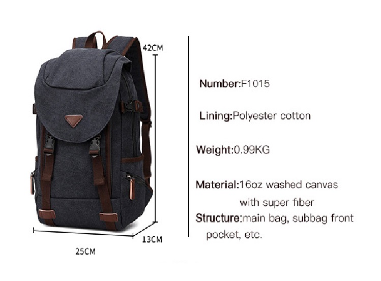 Large Bagpack Travel Fashion School Backpack Canvas Bag 