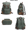 teenager school backpack canvas leather vintage bagpack for men