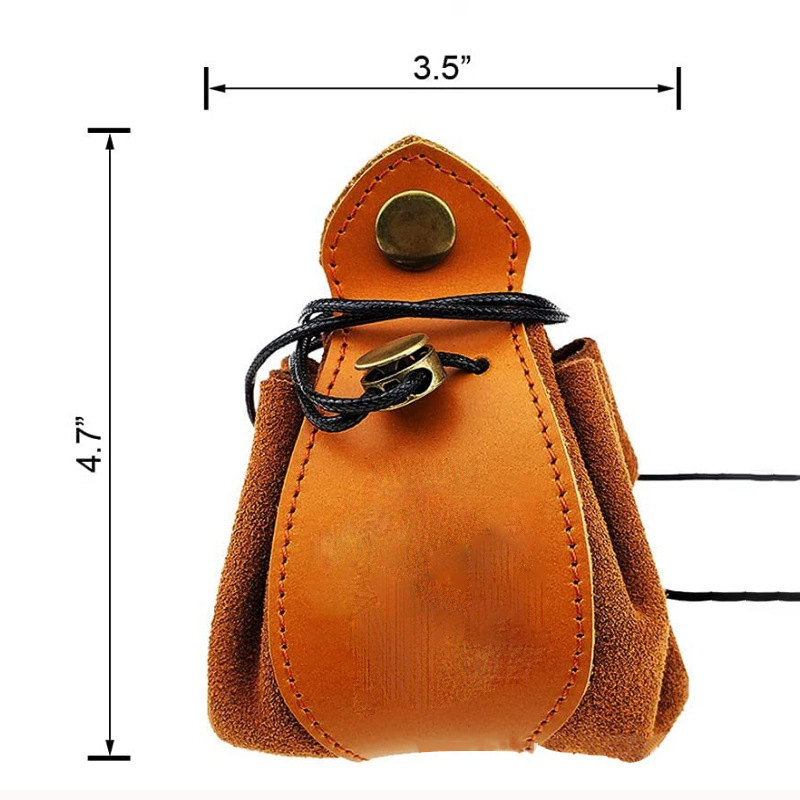 custom portable genuine leather drawstring pouch dice bag