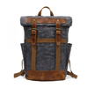student canvas recycled teenager school waxed leather backpacks