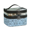 PU Rhombus Portable Cosmetic Bag Toiletry Storage Case