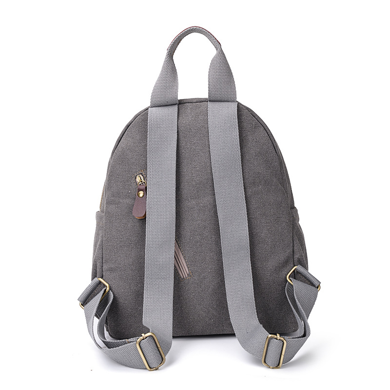 School Vintage Travel Outdoor Small Canvas Backpack Bag 