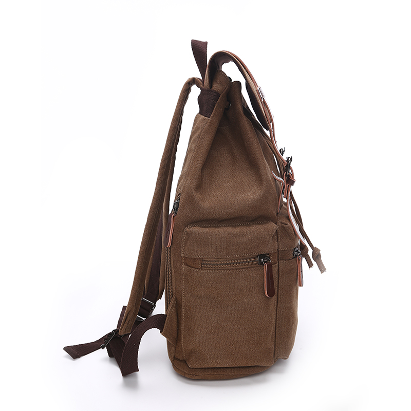small Coffee Canvas Backpack for youth