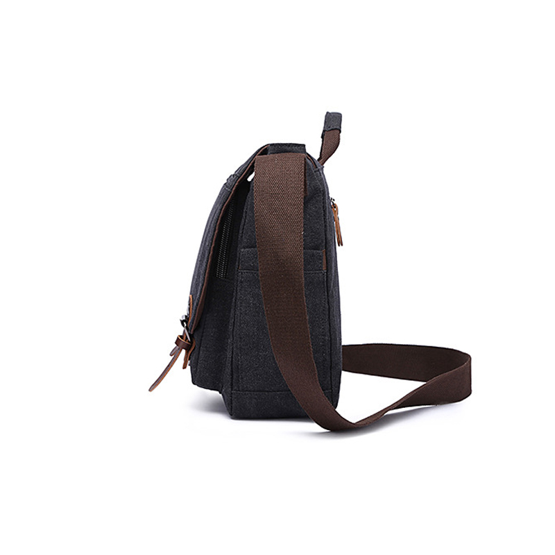 Young man grey Canvas crossbody bag for laptop