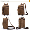 mini Coffee Canvas Backpack with zip