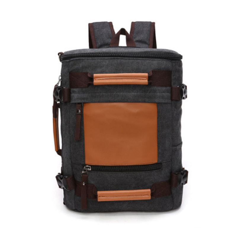 durable black Canvas Backpack with zip
