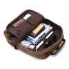 male Coffee Canvas Backpack with zip
