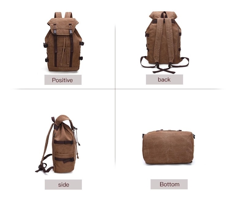 good quality Coffee Canvas Backpack For work