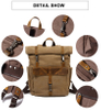 customization durable canvas leather backpack bag for teens