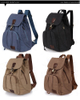 canvas retro outdoor rucksack schoolbag drawstring backpack bag 