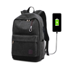 canvas business school laptop backpack usb charging bag 