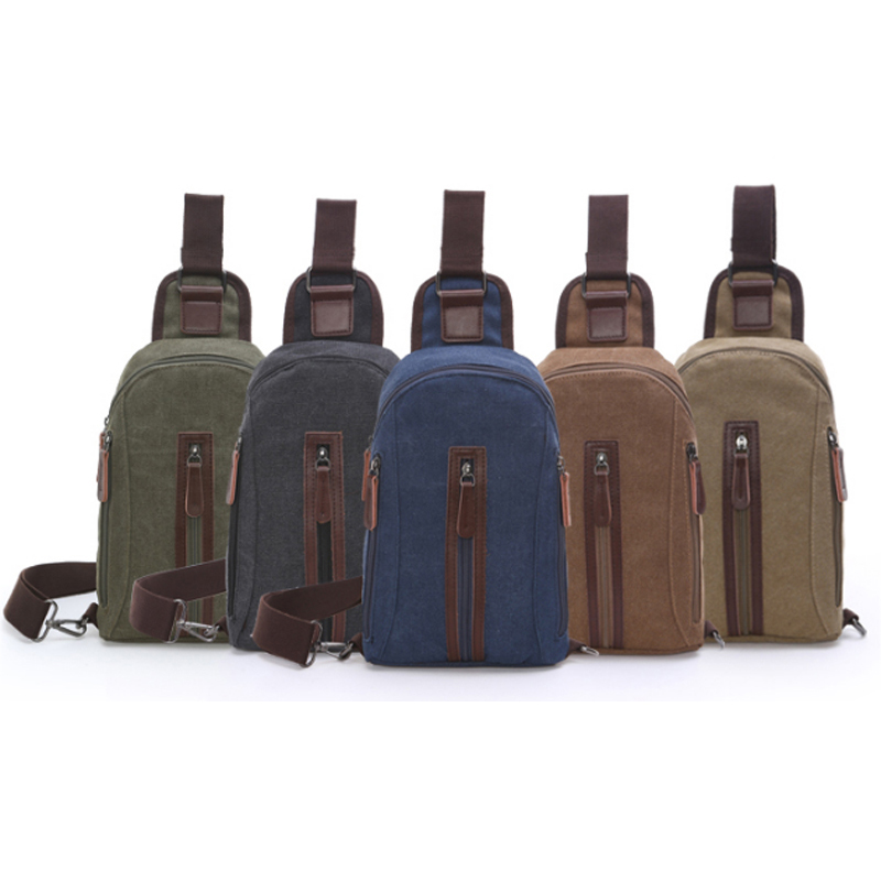 custom canvas one shoulder backpack sling mini chest bag