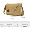  Simple cotton canvas multi-color shoulder crossbody messenger bag