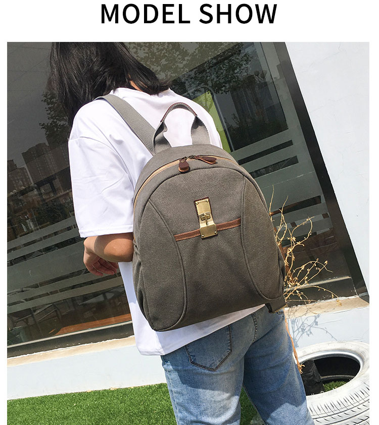 School Vintage Travel Outdoor Small Canvas Backpack Bag 