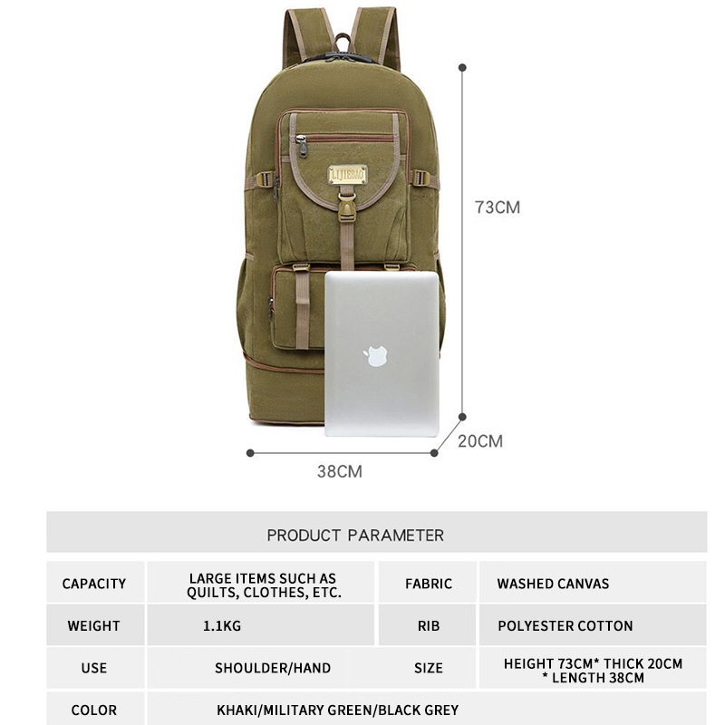 Canvas school rucksack travel college bags laptop backpack