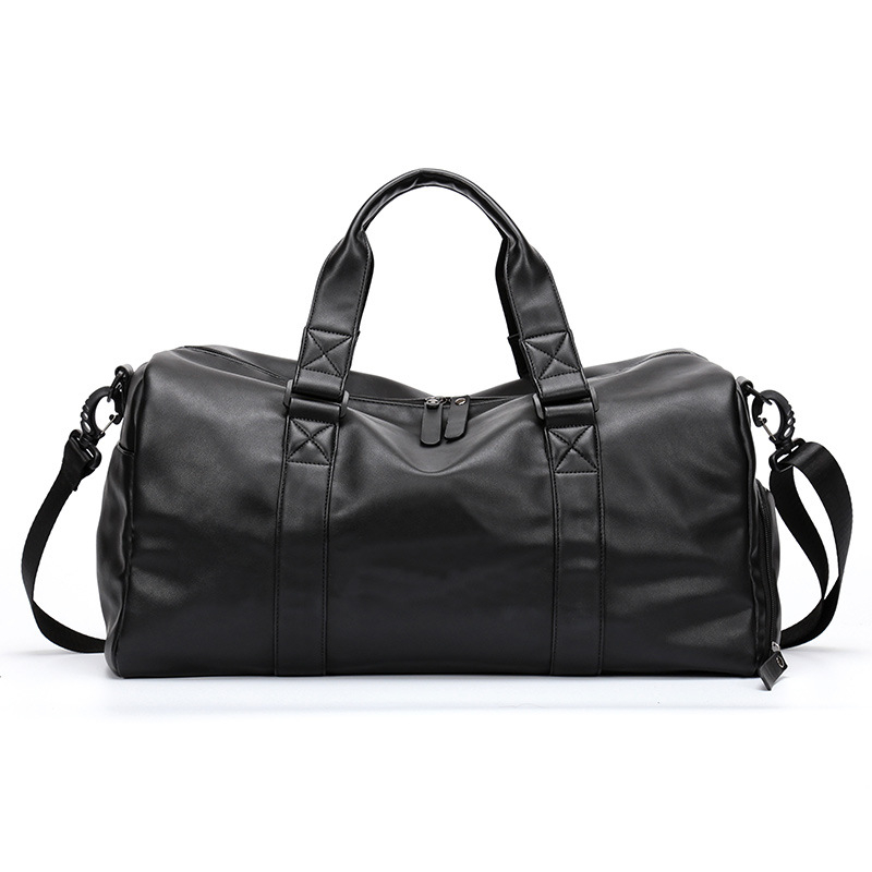 Overnight duffel bag man pu leather travel bag