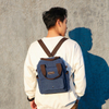Functional daily vintage canvas backpack messenger hand bag 