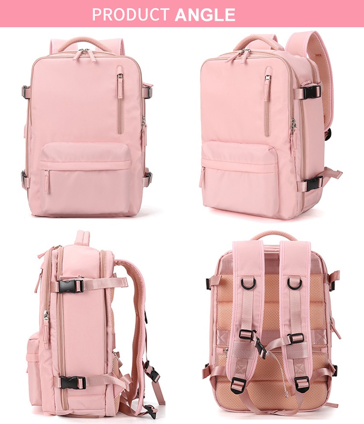 Nylon Multi-pocket Laptop Women Usb Backpack Custom Bag 