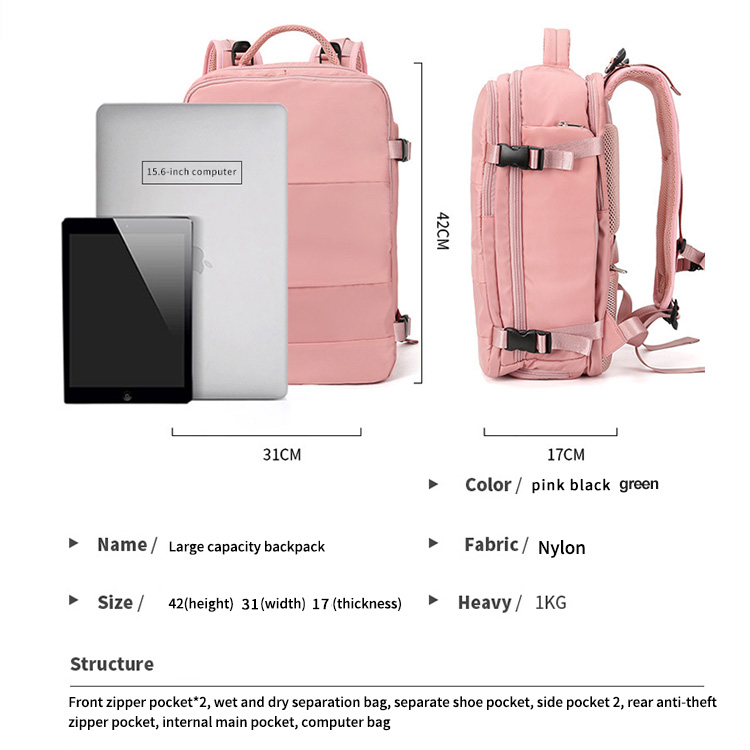 Anti-Theft Laptop Travel USB Women School Students Backpack