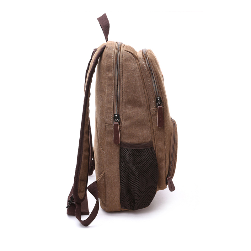 large Coffee Canvas Backpack for college