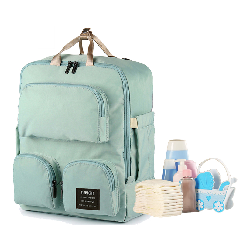 Mother Backpack Fancy Green Diaper Bag for Baby