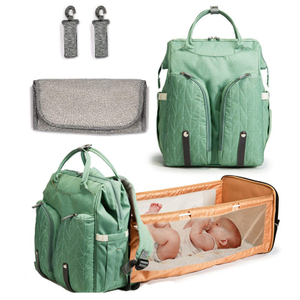  Crib Back Pack Folding Green Diaper Bag for Dad