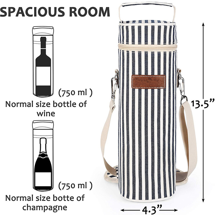 Custom portable travel picnic cooler red wine storage bag